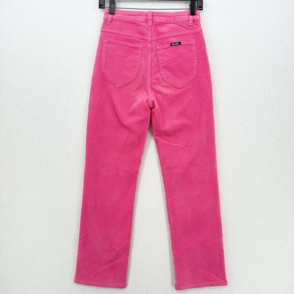 Rollas Corduroy Jeans 26 Original Straight Hot Pink Hi Rise Preppy Barbie *Flaw - Picture 2 of 14